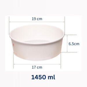 Ramen Induction Paper Bowl 1450ml | Heat Compatible Disposable Bowl for Cafes & Restaurants (300 Bowls Pack)