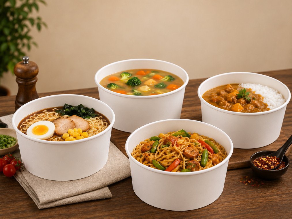 Induction paper bowl for ramen and hot meals
